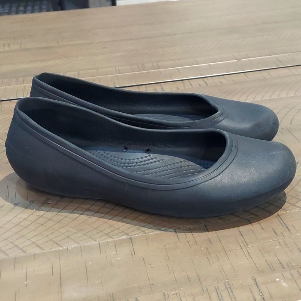 Crocs Black Ballet Flats Sz 10
